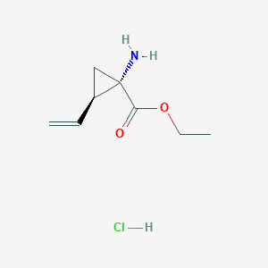molecular formula C8H14ClNO2 B8303487 (1S,2R)-Ethyl 1-amino-2-vinylcyclopropanecarboxylate hydrochloride 