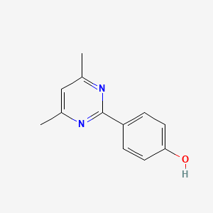molecular formula C12H12N2O B8303596 4,6-Dimethyl-2-(4-hydroxyphenyl)-pyrimidine 