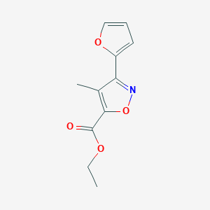 molecular formula C11H11NO4 B8303716 Ethyl 3-(furan-2-yl)-4-methylisoxazole-5-carboxylate 