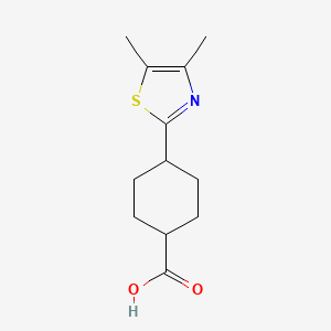 molecular formula C12H17NO2S B8303745 trans-4-(4,5-Dimethyl-thiazol-2-yl)-cyclohexanecarboxylic acid 