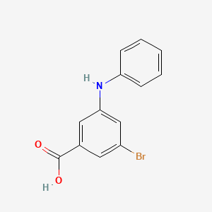 molecular formula C13H10BrNO2 B8303933 3-Bromo-5-(phenylamino)benzoic acid 