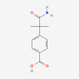 molecular formula C11H13NO3 B8303935 4-(1-Amino-2-methyl-1-oxopropan-2-yl)benzoic acid 