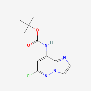 molecular formula C11H13ClN4O2 B8303981 (6-Chloro-imidazo[1,2-b]pyridazin-8-yl)-carbamic acid tert-butyl ester 