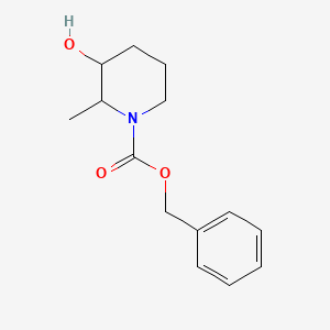 molecular formula C14H19NO3 B8304234 3-Hydroxy-2-methyl-piperidine-1-carboxylic acid benzyl ester 