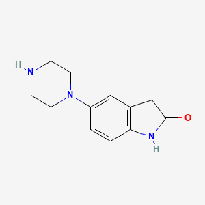 molecular formula C12H15N3O B8304331 5-(1-Piperazinyl)oxindol 