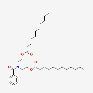 B8304376 2-[Benzoyl(2-dodecanoyloxyethyl)amino]ethyl dodecanoate CAS No. 63056-93-9