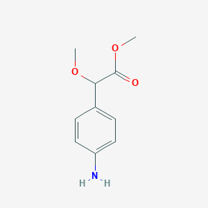 molecular formula C10H13NO3 B8304467 Methyl 2-(4-aminophenyl)-2-methoxyacetate 