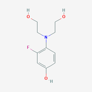 molecular formula C10H14FNO3 B8304522 N,N-bis-(2-hydroxyethyl)-2-fluoro-4-hydroxyaniline 