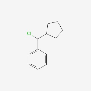 molecular formula C12H15Cl B8304688 Cyclopentyl-phenylmethyl chloride 