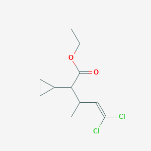 Ethyl 5,5-dichloro-3-methyl-2-cyclopropyl-4-pentenoate