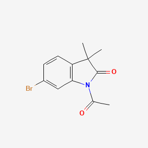 molecular formula C12H12BrNO2 B8304750 1-Acetyl-6-bromo-3,3-dimethyl-1,3-dihydro-2H-indol-2-one 