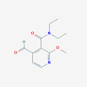 molecular formula C12H16N2O3 B8304946 N,N-Diethyl-4-formyl-2-methoxynicotinamide 