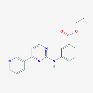 molecular formula C18H16N4O2 B8305036 Ethyl 3-(4-(pyridin-3-yl)pyrimidin-2-ylamino)benzoate 