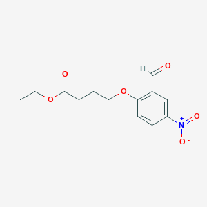 molecular formula C13H15NO6 B8305182 2-(3-Ethoxycarbonylpropoxy)-5-nitrobenzaldehyde 