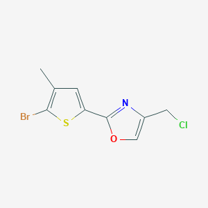 molecular formula C9H7BrClNOS B8305191 2-(5-Bromo-4-methyl-2-thienyl)-4-chloromethyloxazole 