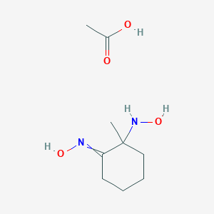 molecular formula C9H18N2O4 B083052 acetic acid;N-[2-(hydroxyamino)-2-methylcyclohexylidene]hydroxylamine CAS No. 13785-66-5
