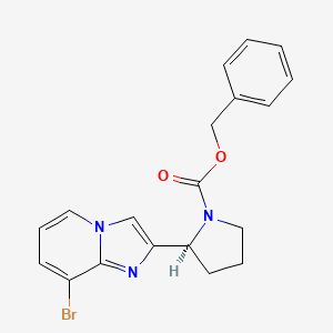 molecular formula C19H18BrN3O2 B8305223 (S)-benzyl-2-(8-bromoimidazo[1,2-a]pyridin-2-yl)pyrrolidine-1-carboxylate 