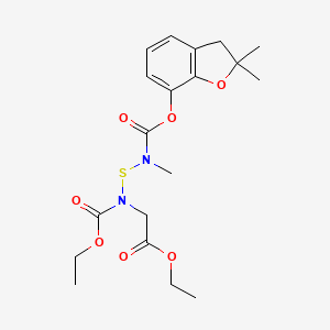 Glycine, (((((2,3-dihydro-2,2-dimethyl-7-benzofuranyl)oxy)carbonyl)methylamino)thio)-N-(ethoxycarbonyl)-, ethyl ester