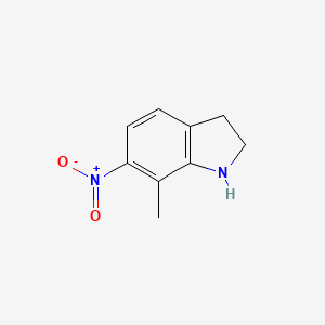 molecular formula C9H10N2O2 B8305291 2,3-Dihydro-7-methyl-6-nitroindole 