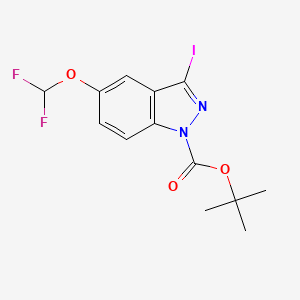 molecular formula C13H13F2IN2O3 B8305426 tert-butyl 5-(difluoromethoxy)-3-iodo-1H-indazole-1-carboxylate CAS No. 1426425-60-6
