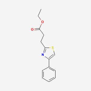 molecular formula C14H15NO2S B8305445 Ethyl 3-(4-phenylthiazol-2-yl)propanoate 