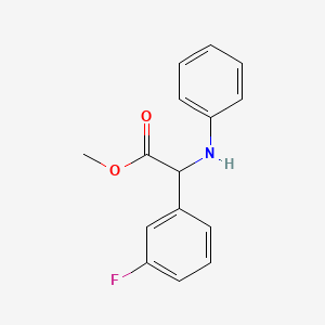 molecular formula C15H14FNO2 B8305473 Methyl 2-(3-fluorophenyl)-2-(phenylamino)acetate 