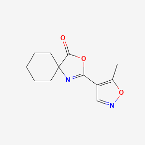 molecular formula C12H14N2O3 B8305505 2-(5-Methylisoxazol-4-yl)-3-oxa-1-azaspiro[4.5]dec-1-en-4-one 