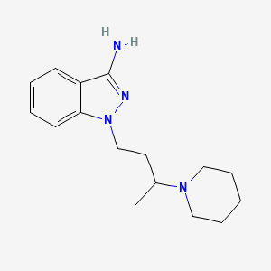 molecular formula C16H24N4 B8305506 1-(3-Piperidinobutyl)-3-aminoindazole CAS No. 89007-64-7