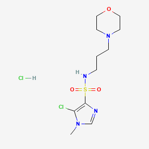 molecular formula C11H20Cl2N4O3S B8305522 1H-Imidazole-4-sulfonamide, 5-chloro-1-methyl-N-(3-(4-morpholinyl)propyl)-, monohydrochloride CAS No. 137048-57-8