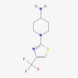 molecular formula C9H12F3N3S B8305552 1-(4-Trifluoromethylthiazol-2-yl)piperidin-4-ylamine 