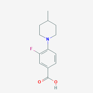 molecular formula C13H16FNO2 B8305558 3-Fluoro-4-(4-methylpiperidin-1-yl)benzoic acid 