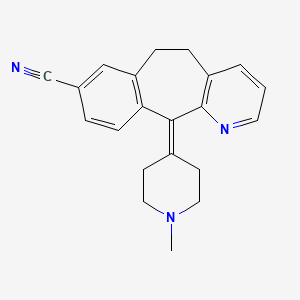 molecular formula C21H21N3 B8305617 8-Cyano-11-(1-methyl-4-piperidylidene)-6,11-dihydro-5H-benzo(5,6)cyclohepta(1,2-b)pyridine CAS No. 143540-37-8