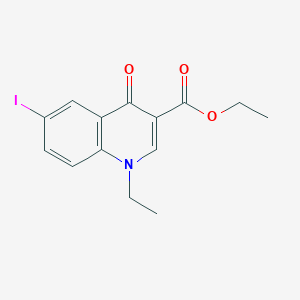 molecular formula C14H14INO3 B8305640 Ethyl 1-ethyl-6-iodo-4-oxo-1,4-dihydroquinoline-3-carboxylate 