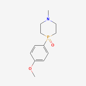 molecular formula C12H18NO2P B8305652 4-(4-Methoxyphenyl)-1-methyl-1,4-azaphosphinane 4-oxide 