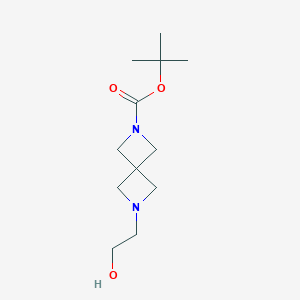molecular formula C12H22N2O3 B8305828 Tert-butyl 6-(2-hydroxyethyl)-2,6-diazaspiro[3.3]heptane-2-carboxylate 