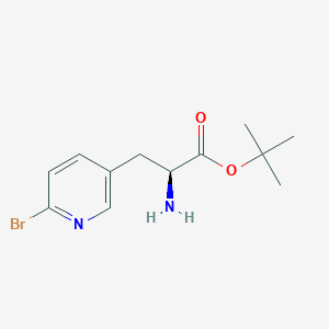 molecular formula C12H17BrN2O2 B8305974 tert-Butyl(S)-2-amino-3-(6-bromopyridin-3-yl)propanoate 