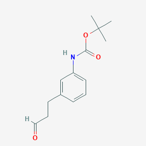 molecular formula C14H19NO3 B8306085 tert-butyl N-[3-(3-oxopropyl)phenyl]carbamate 