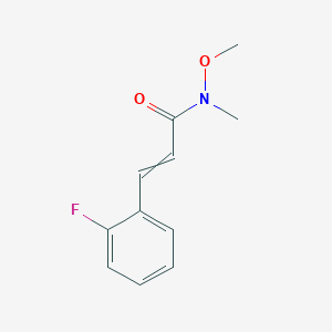 molecular formula C11H12FNO2 B8306114 3-(2-fluoro-phenyl)-N-methoxy-N-methyl-acrylamide 