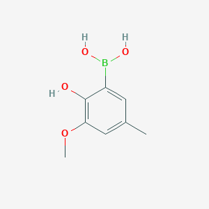 molecular formula C8H11BO4 B8306305 2-Hydroxy-3-methoxy-5-methylphenylboronic acid 