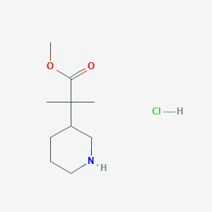 molecular formula C10H20ClNO2 B8306336 Methyl 2-methyl-2-(piperidin-3-yl)propanoate hydrochloride 