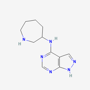 molecular formula C11H16N6 B8306369 N-(azepan-3-yl)-1H-pyrazolo[3,4-d]pyrimidin-4-amine 