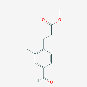 molecular formula C12H14O3 B8306395 methyl 3-(4-formyl-2-methylphenyl)propanoate 