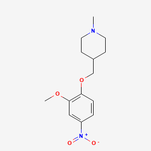 molecular formula C14H20N2O4 B8306434 N-Methyl-4-(2-methoxy-4-nitrophenoxymethyl)piperidine 