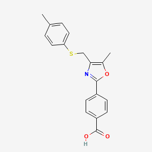 4-(5-Methyl-4-(p-tolylthiomethyl)oxazol-2-yl)benzoic acid