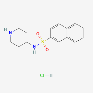 molecular formula C15H19ClN2O2S B8306526 n-(Piperidin-4-yl)naphthalene-2-sulphonamide hydrochloride salt 