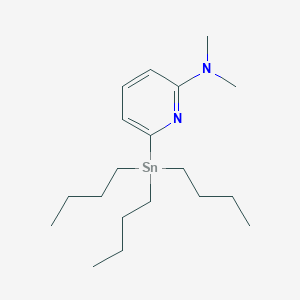 molecular formula C19H36N2Sn B8307229 Dimethyl-(6-tributylstannanyl-pyridin-2-yl)-amine 