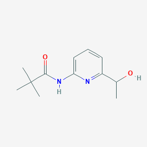 molecular formula C12H18N2O2 B8307456 N-[6-(1-Hydroxyethyl)pyridin-2-yl]-2,2-dimethylpropanamide 