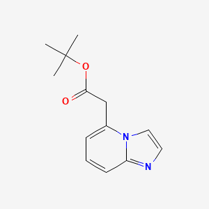molecular formula C13H16N2O2 B8307568 Tert-butyl 2-(imidazo[1,2-a]pyridin-5-yl)acetate 