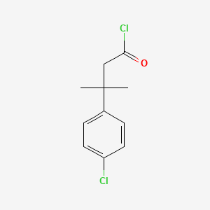 molecular formula C11H12Cl2O B8307822 3-(p-Chlorophenyl)-3-methyl-butyryl chloride 
