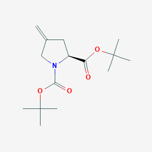 molecular formula C15H25NO4 B8307826 tert-butyl N-Boc-4-methylene-L-prolinate 